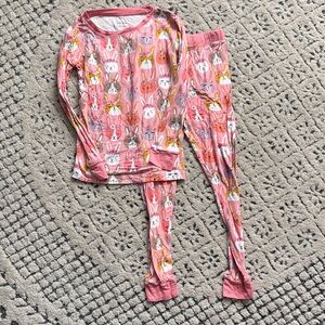 Little Sleepies Multicolor Pink Bunny Kids Pajama Set sz 4T